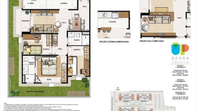 Up Barra plantas dos apartamentos Up Barra plantas dos apartamentos