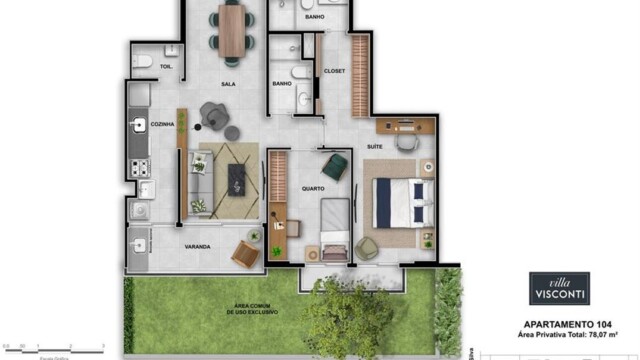 Villa Visconti plantas dos apartamentos