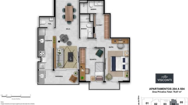 Villa Visconti plantas dos apartamentos Villa Visconti plantas dos apartamentos