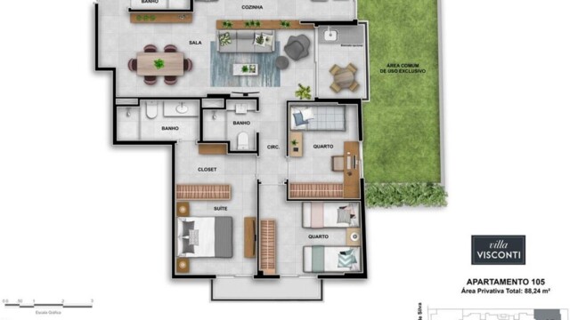 Villa Visconti plantas dos apartamentos Villa Visconti plantas dos apartamentos