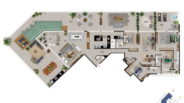 Praia Av do Pepê Residencial Mar plantas dos apartamentos