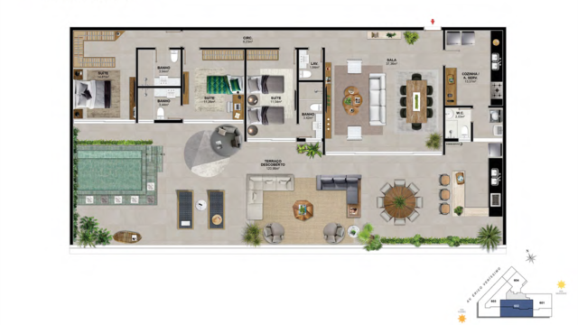 Praia Av do Pepê Residencial Mar plantas dos apartamentos