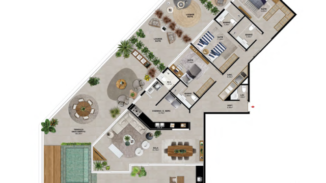Praia Av do Pepê Residencial Mar plantas dos apartamentos