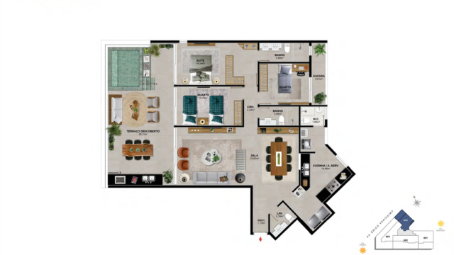 Praia Av do Pepê Residencial Mar plantas dos apartamentos