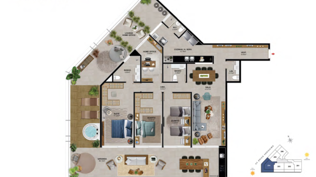 Praia Av do Pepê Residencial Mar plantas dos apartamentos