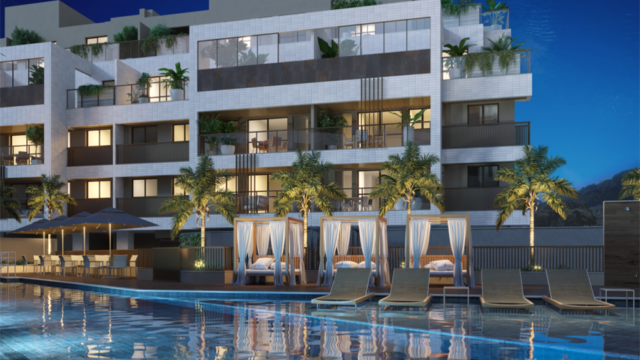 Residencial All Jardim Oceânico Piscina noturna area de lazer