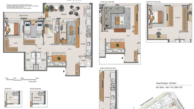 Residencial All Jardim Oceânico plantas dos apartamentos