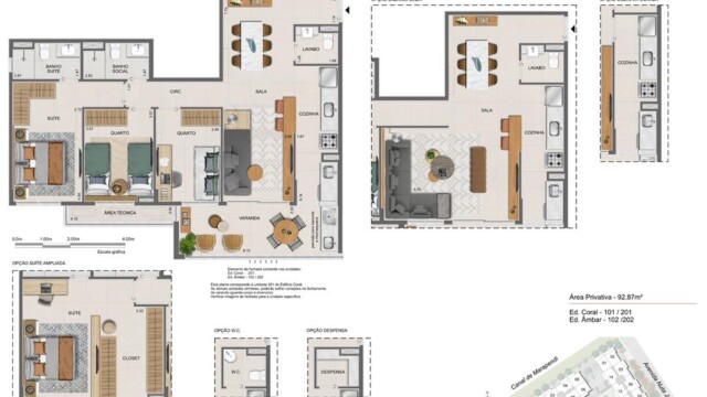 Residencial All Jardim Oceânico plantas dos apartamentos
