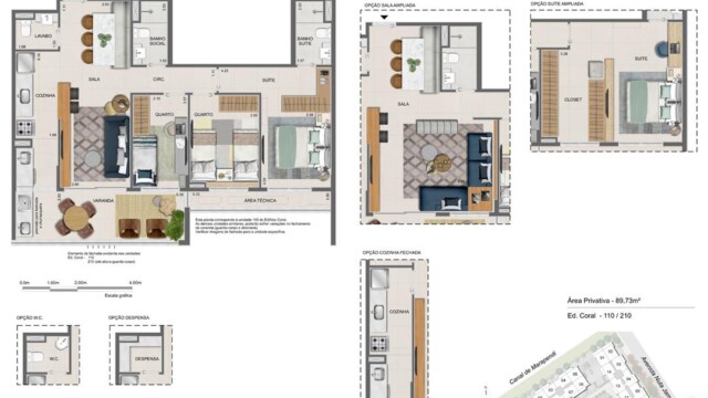 Residencial All Jardim Oceânico plantas dos apartamentos