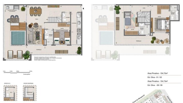 Residencial All Jardim Oceânico plantas dos apartamentos