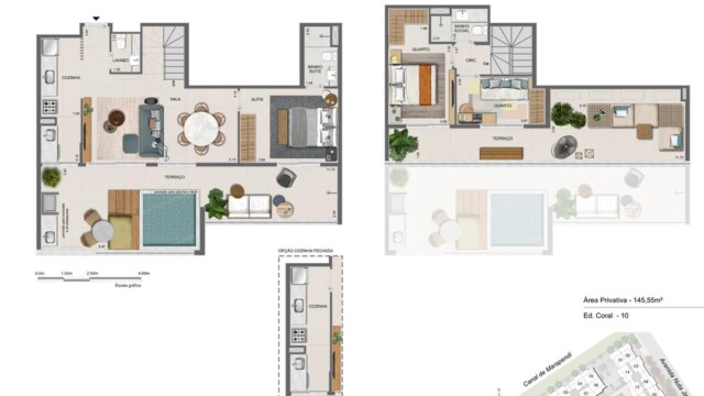 Residencial All Jardim Oceânico plantas dos apartamentos