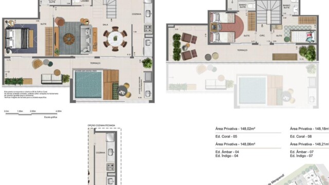 Residencial All Jardim Oceânico plantas dos apartamentos