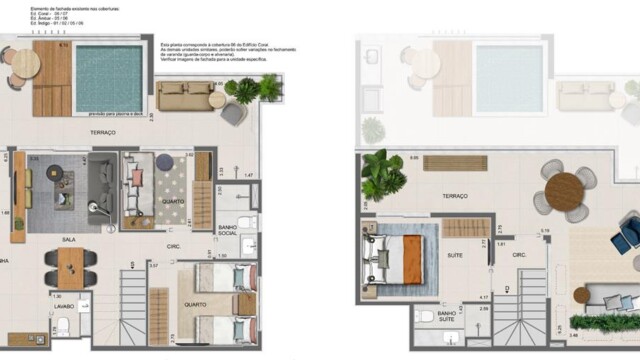 Residencial All Jardim Oceânico plantas dos apartamentos