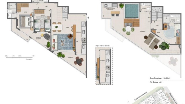 Residencial All Jardim Oceânico plantas dos apartamentos