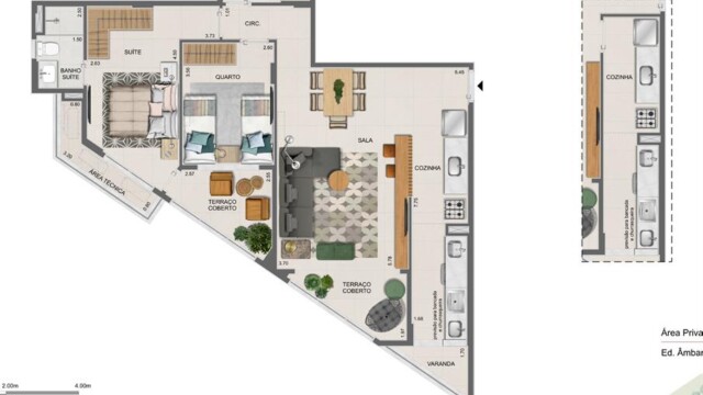 Residencial All Jardim Oceânico plantas dos apartamentos