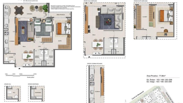 Residencial All Jardim Oceânico plantas dos apartamentos
