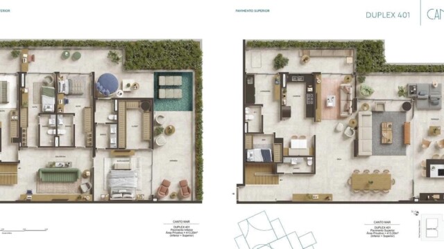 Canto Mar Bait Arpoador plantas dos apartamentos Canto Mar Bait Arpoador plantas dos apartamentos