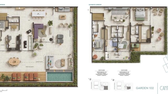 Canto Mar Bait Arpoador plantas dos apartamentos