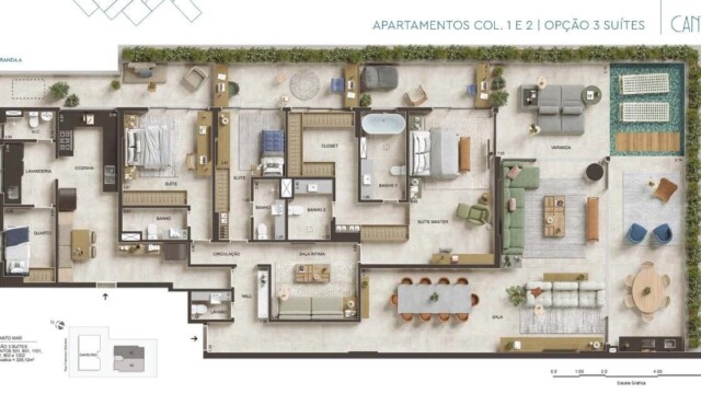 Canto Mar Bait Arpoador plantas dos apartamentos Canto Mar Bait Arpoador plantas dos apartamentos