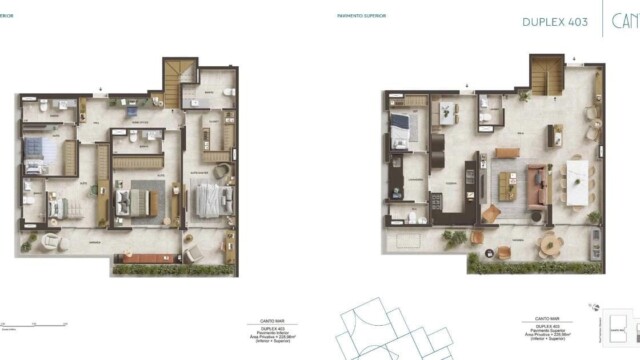 Canto Mar Bait Arpoador plantas dos apartamentos Canto Mar Bait Arpoador plantas dos apartamentos