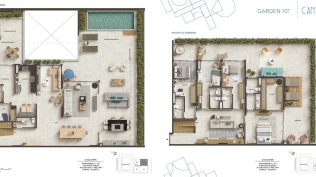 Canto Mar Bait Arpoador plantas dos apartamentos