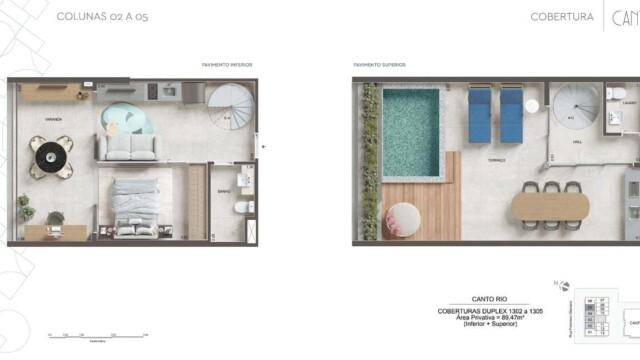 Canto Mar e Canto Rio Bait plantas dos apartamentos Canto Mar e Canto Rio Bait plantas dos apartamentos