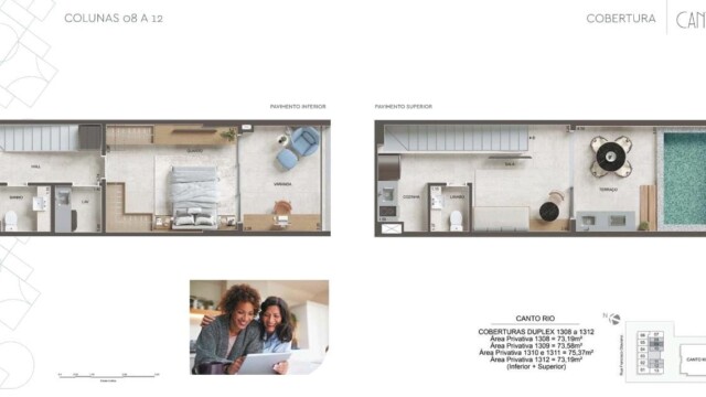 Canto Mar e Canto Rio Bait plantas dos apartamentos Canto Mar e Canto Rio Bait plantas dos apartamentos