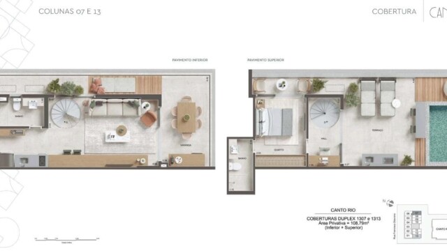 Canto Mar e Canto Rio Bait plantas dos apartamentos Canto Mar e Canto Rio Bait plantas dos apartamentos
