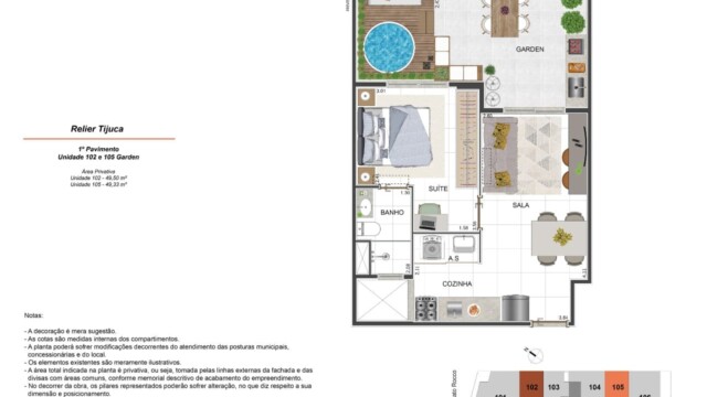 Relier Tijuca Planta Apartamento 102 e 105 Garden Relier Tijuca Planta Apartamento 102 e 105 Garden