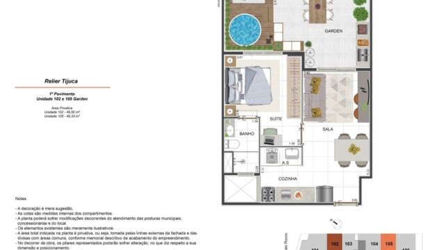 Relier Tijuca Planta Apartamento 102 e 105 Garden Relier Tijuca Planta Apartamento 102 e 105 Garden