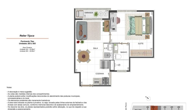 Relier Tijuca Planta Apartamento 203 a 503 Tipo Relier Tijuca Planta Apartamento 203 a 503 Tipo