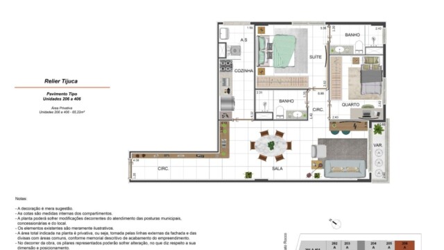 Relier Tijuca Planta Apartamento 206 a 406 Tipo Relier Tijuca Planta Apartamento 206 a 406 Tipo