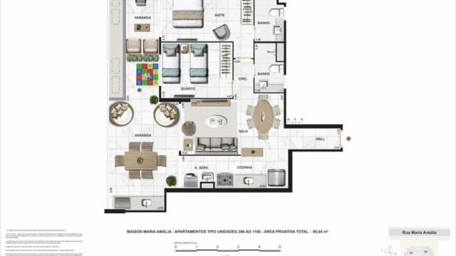 maison maria amalia tijuca planta do apartamento coluna 6