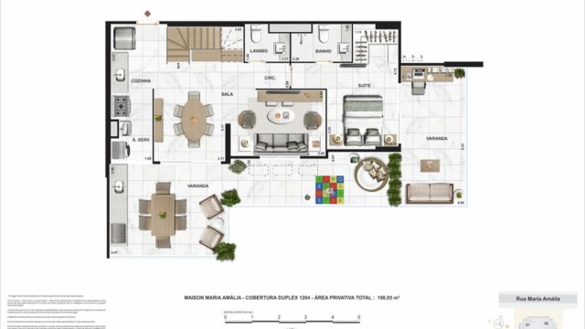 maison maria amalia tijuca planta da cobertura duplex coluna 4 pavimento 1