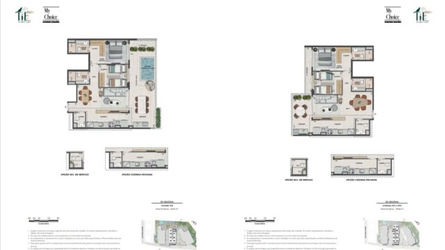 Tiê Residencial Tijuca plantas dos apartamentos