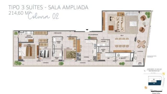 Lineu 708 Lagoa plantas dos apartamentos