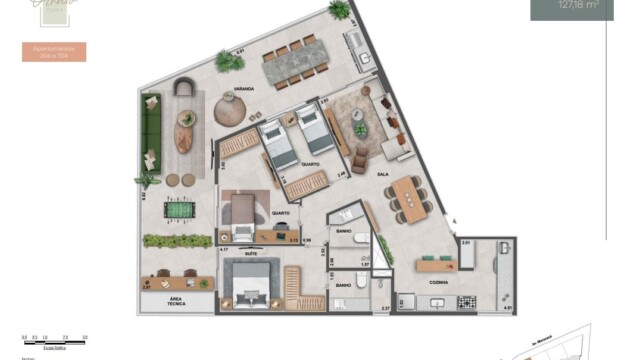 ornato tijuca planta dos apartamentos
