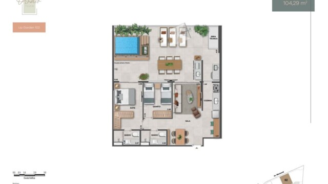 ornato tijuca planta dos apartamentos