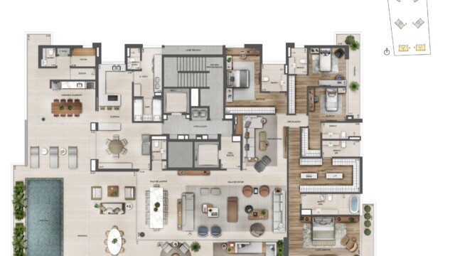 Oceana Golf Absolute Design planta do apartamento Oceana Golf Absolute Design planta do apartamento