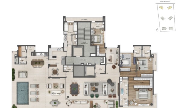 Oceana Golf Absolute Design planta do apartamento Oceana Golf Absolute Design planta do apartamento