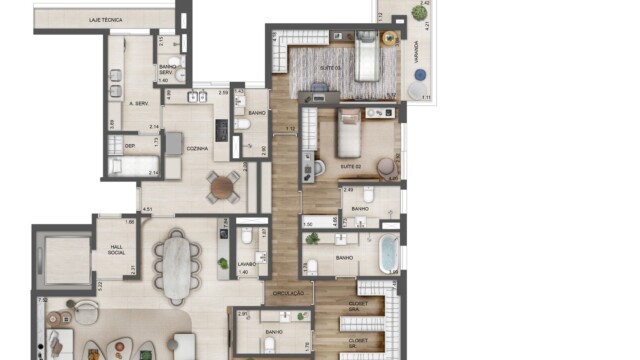 Oceana Golf Absolute Design planta do apartamento Oceana Golf Absolute Design planta do apartamento