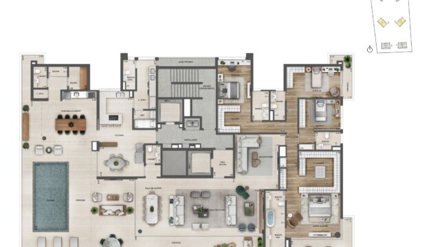 Oceana Golf Absolute Design planta do apartamento Oceana Golf Absolute Design planta do apartamento