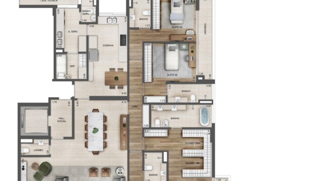 Oceana Golf Absolute Design planta do apartamento