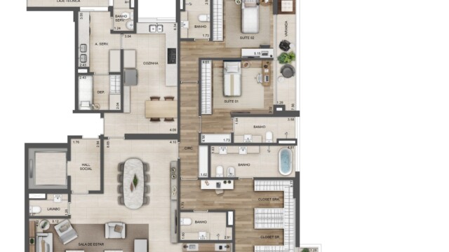 Oceana Golf Absolute Design planta do apartamento