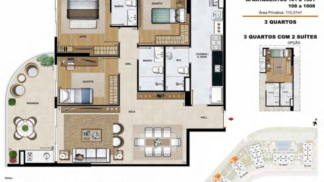 Elos Ilha Pura plantas dos apartamentos