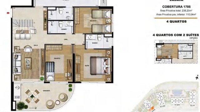 Elos Ilha Pura plantas dos apartamentos