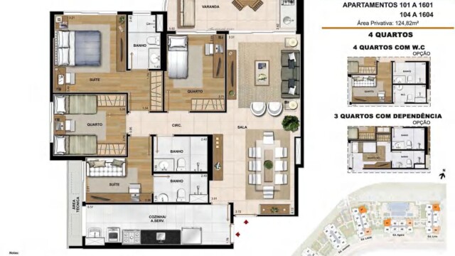 Elos Ilha Pura plantas dos apartamentos