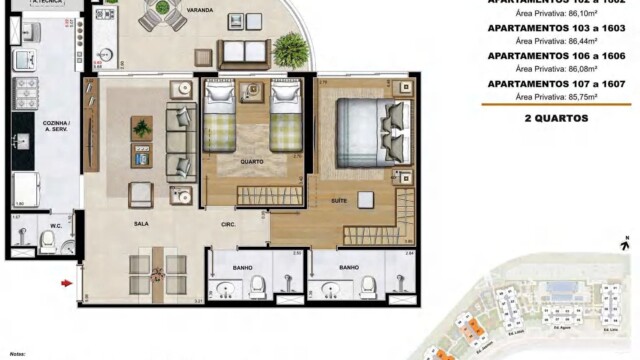 Elos Ilha Pura plantas dos apartamentos