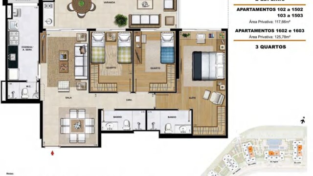 Elos Ilha Pura plantas dos apartamentos