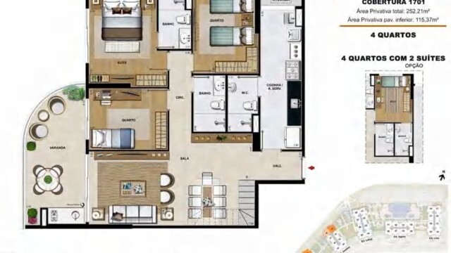 Elos Ilha Pura plantas dos apartamentos